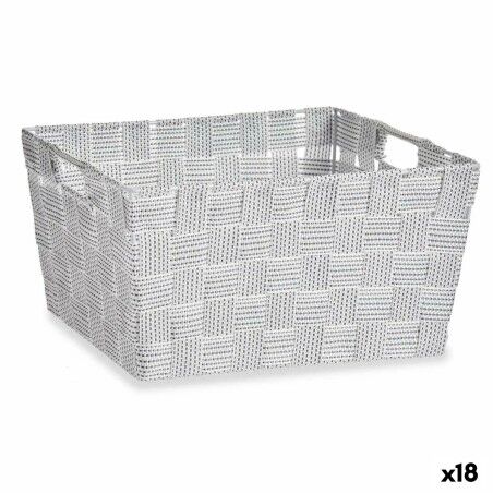 Cestino Multiuso Kipit A3-6883 Bianco Stoffa 30,4 x 14 x 20 cm (18 Unità)