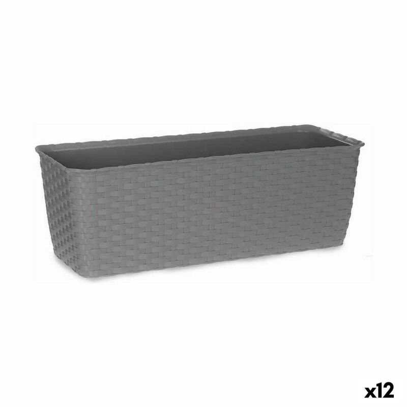 Vaso rettangolare da Balcone Stefanplast Grigio Plastica 15,5 x 13,5 x 39 cm (12 Unità) Vaso rettangolare da Balcone Stefanplast Grigio Plastica 15,5 x 13,5 x 39 cm (12 Unità)
