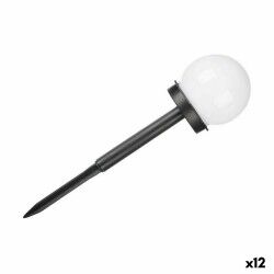 Faro Ibergarden 10 CM BALL Bianco Nero Plastica 10 x 34,5 x 10 cm Sfera Ricarica a luce solare (12 Unità)