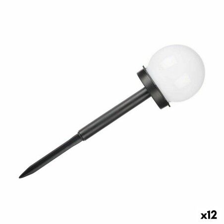 Faro Ibergarden 10 CM BALL Bianco Nero Plastica 10 x 34,5 x 10 cm Sfera Ricarica a luce solare (12 Unità)