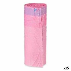 Sacchetti per la Spazzatura Profumato Chiusura automatica Rosa Polietilene 15 Unità 30 L