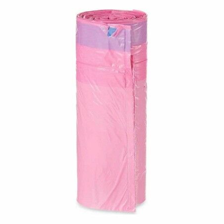 Sacchetti per la Spazzatura Profumato Chiusura automatica Rosa Polietilene 15 Unità 30 L
