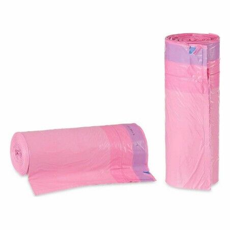 Sacchetti per la Spazzatura Profumato Chiusura automatica Rosa Polietilene 15 Unità 30 L