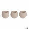 Set di Vasi Ibergarden ES0301214S3 Taupé Plastica 12 x 12 x 11 cm (6 Unità)