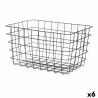 Cestino Multiuso Kinvara W5759K-L BLACK Nero Metallo 38,5 x 20,5 x 28 cm Rettangolare (6 Unità)