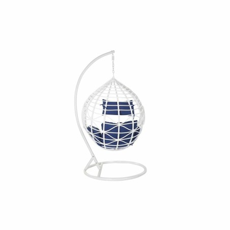 Sedia da giardino sospesa DKD Home Decor Blu Marino Bianco Alluminio rattan sintetico 90 x 70 x 110 cm (107 x 107 x 198 cm)