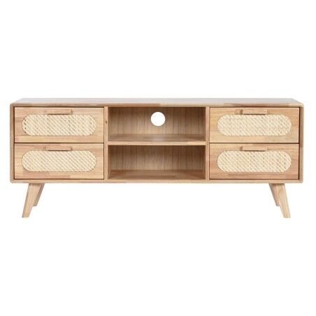 Mobile TV Home ESPRIT Naturale Metallo Legno d'albero della gomma 120 x 30 x 48 cm